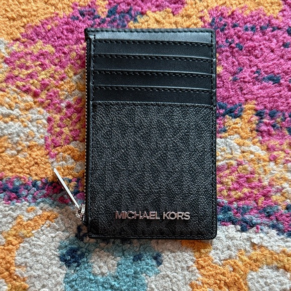 Michael Kors Black Leather Card Holder - Picture 1 of 6